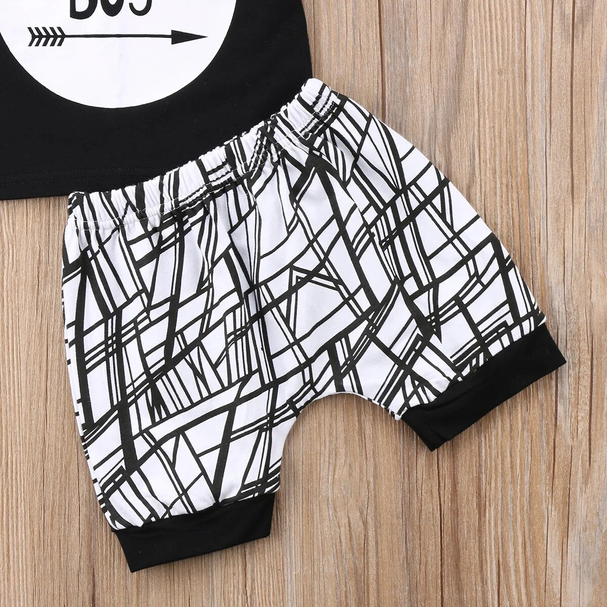 Fashion Newborn Infant Baby Boy Toddler Letter Printed  Boy Cotton T-shirt Tops+Short Outfit Clothes