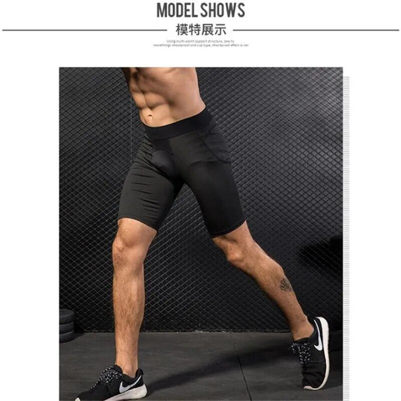300p Men Pro Shapers Compression Underwear 3D Tight Boxers,Cool High Elastic Quick-dry Wicking Sport Fitness GYM Running Shorts