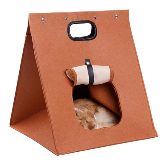 Pet Cat Bed Multi-functional Portable Felt pet bed Washable Collapsible outdoor pet bag Breathable mesh four seasons available