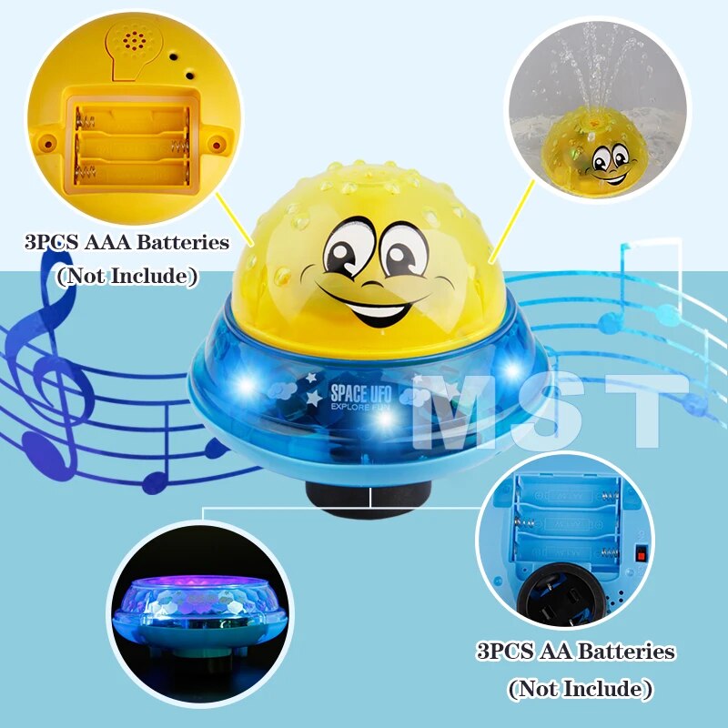 Funny Baby Bath Toys Water Sprinkler Ball Rotate With Colorful LED Light Shower Bathtub Swimming Pool For Kids Water Games