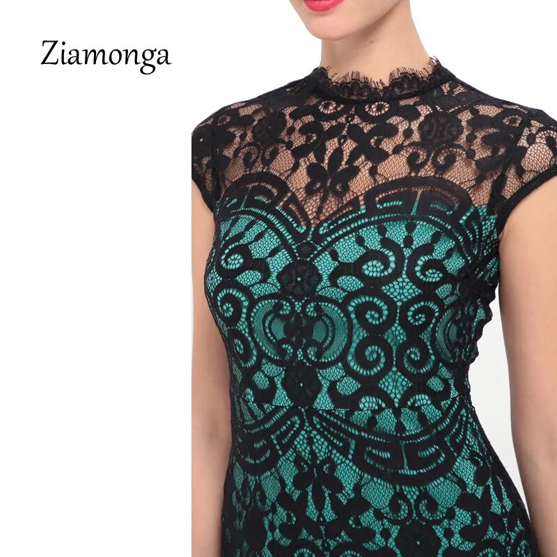 Women Summer Dress 2017 Elegant Knee Length Midi Floral Lace Dress Wear To Work Sheath Bodycon Sexy Dress Casual Women's Dresses - KAISERINC
