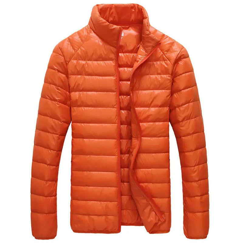 Men Winter Puffer Jacket 2023 New Ultra Light 90% White Duck Down Jackets Casual Portable Winter Coat for Men 4XL 5XL 6XL - KAISERINC