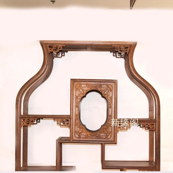 The new edge mahogany furniture wenge Court Shelf Aquarius Chinese antique wood antique curio shelf