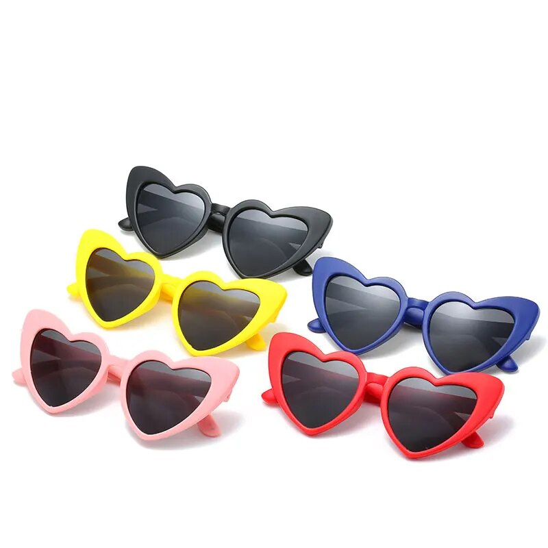 Rubber Polaroid Baby Girl Sunglasses for Children Heart 2019 TR90 Black Pink Red Heart Sun Glasses for Kids Polarized Flexible