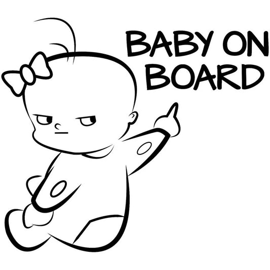 YJZT 16*14.1CM BABY ON BOARD Funny Vinyl Car Sticker Warning Sign Decal C4-0872