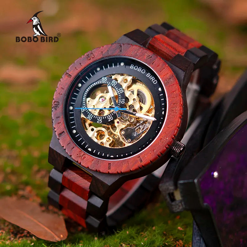 BOBO BIRD Men Automatic Mechanical Watches Male Luxury Wooden Men Watch Gift for Dad relogio masculino de luxo Christmas gift