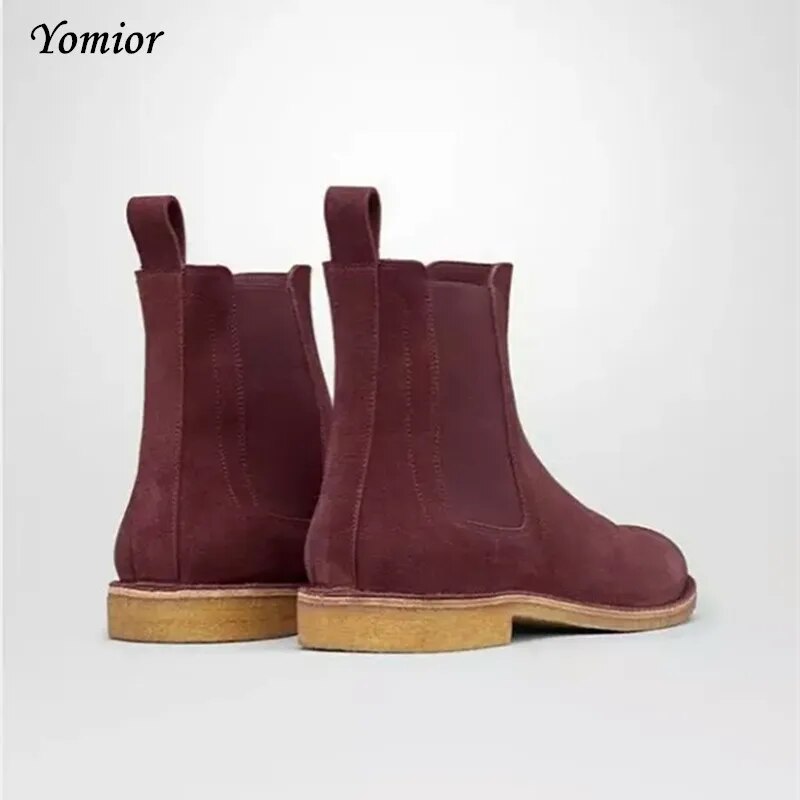 Handmade Men Chelsea Boots Vintage Casual Boots All-matching Kanye West Spring Boots Luxury Platform Wedding Party Shoe Sneakers