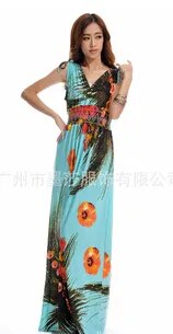 Beach Dress Plus Size 6XL Dresses Women Summer Casual Clothing Bohemian Silk Floral V-neck Maxi Dress Casual Vestido C99 - KAISERINC