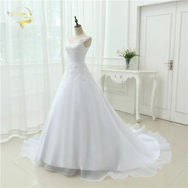 Vestido De Noiva Beach Wedding Dress Casamento A line Cap Sleeves Robe De Mariage Vintage Boho Lace Wedding Dresses 2023 OW 7800 - KAISERINC
