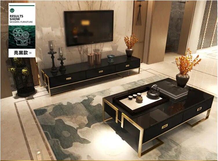TV Stand nordic Living Room Home Furniture TV monitor stand mueble tv cabinet mesa tv table or Coffee centro Table stainless ste