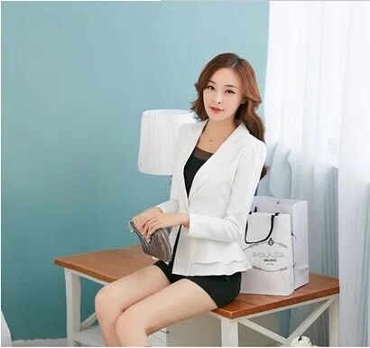 Fashion Hot  New Women Blazers And Jackets Song-sleeve Slim Blazer Ruffle Short Blazer Design Candy Color Outerwear & Coats - KAISERINC