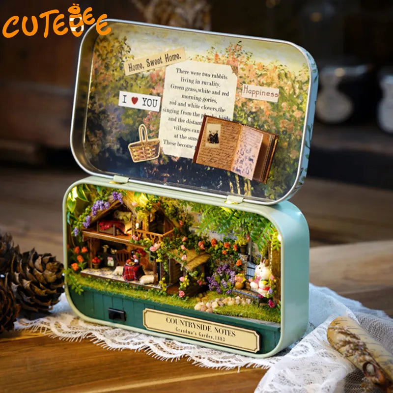 Handmade Furniture Doll House DIY Miniature Doll House 3D Wooden Dollhouse Miniatures Toys For Christmas And Birthday Gift Q4-Q6