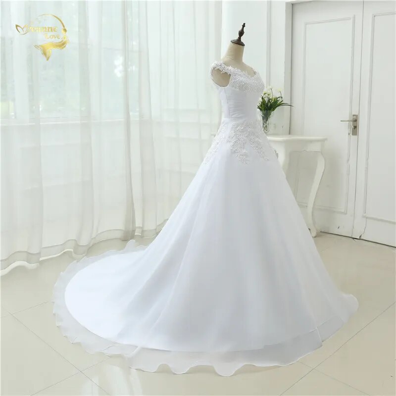 Vestido De Noiva Beach Wedding Dress Casamento A line Cap Sleeves Robe De Mariage Vintage Boho Lace Wedding Dresses 2023 OW 7800 - KAISERINC