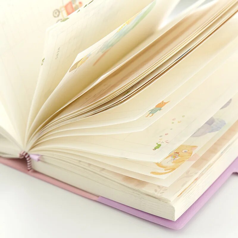 2023 New Arrival Cute Kawaii Notebook 365 Journal Diary Planner Notepad Organizer Paper Note Book A6 Agendas Korean Stationery
