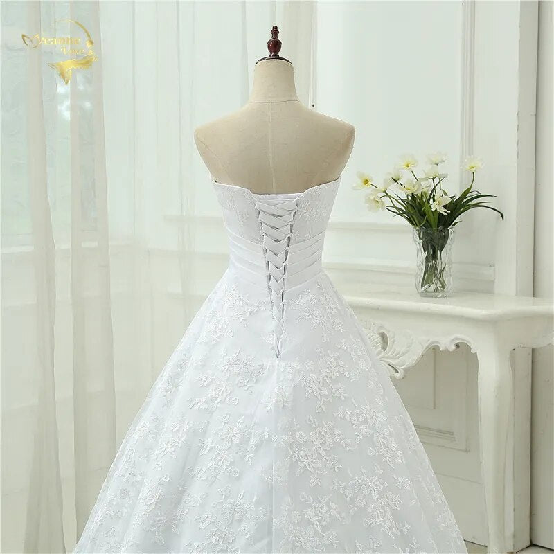 Vestido De Noiva Free Shipping New Design Backless Casamento A line With Train Robe De Mariage Lace Wedding Dresses 2023 OW 3042