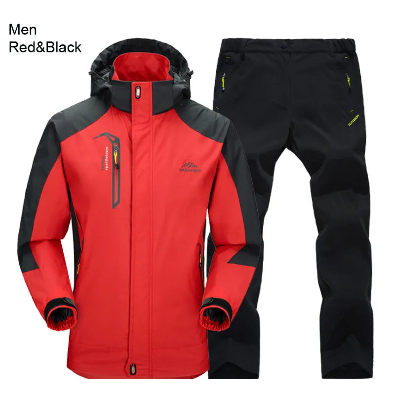 TRVLWEGO Jacket Pants Hiking Camping Spring&Autumn Outdoor Single Waterproof 20000MM Men's Windbreak Trekking Coat Trousers - KAISERINC