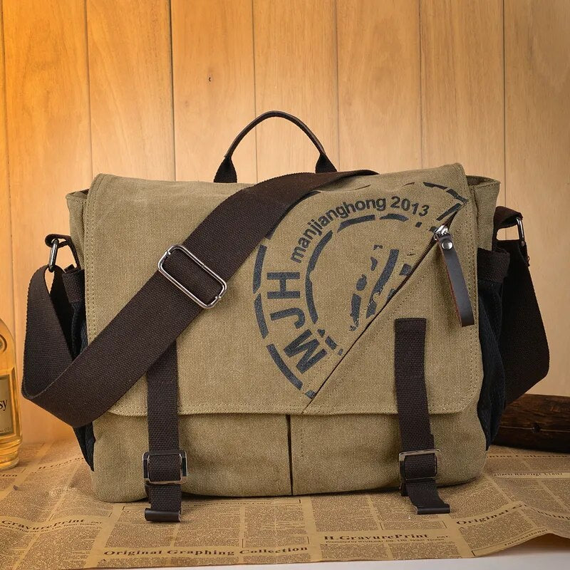 Man Canvas Messenger Bags Duffle Tote Travel Shoulder Bag High Quality Tote Bolsa Crossbody Bags Zipper Travel Leisure Handbag