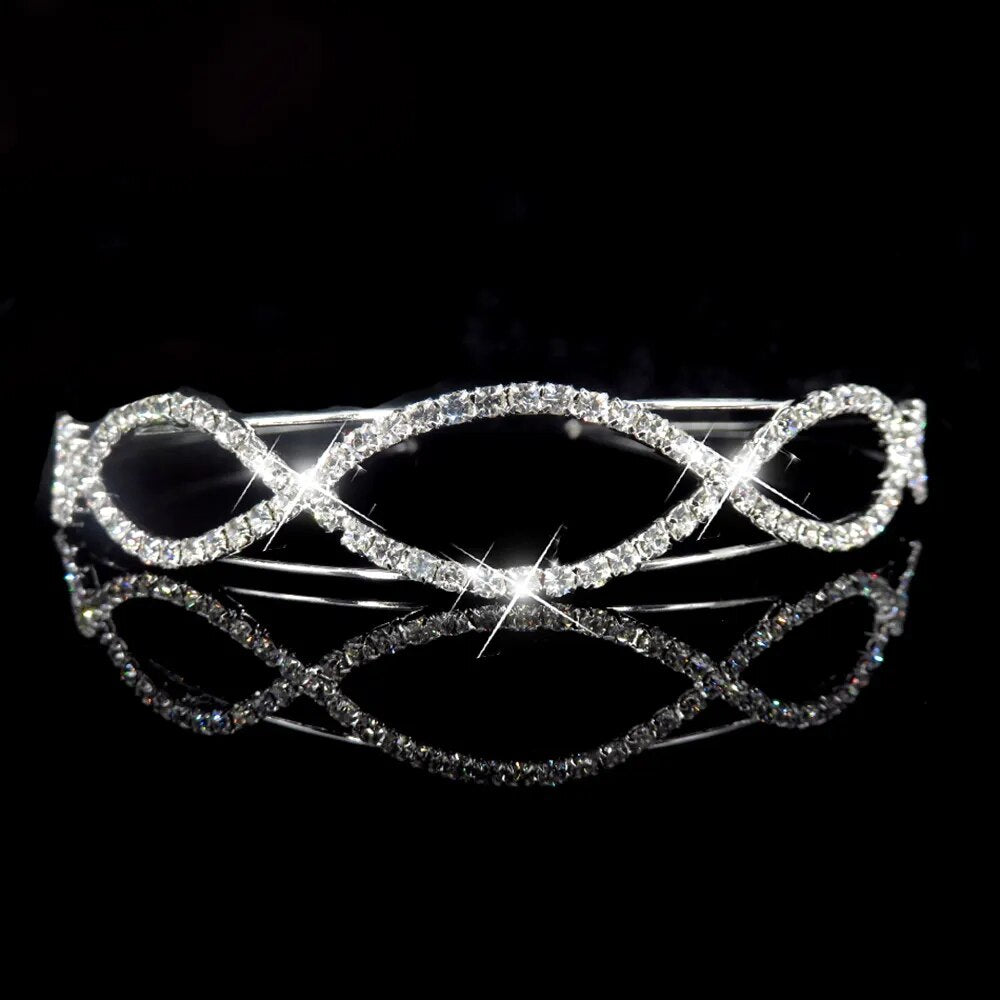 AINAMEISI Princess Tiara Bridal Prom Crown Girl Elegant Hairbands Pearl Crystal Wedding Hair Jewelry Accessories Headband Gift