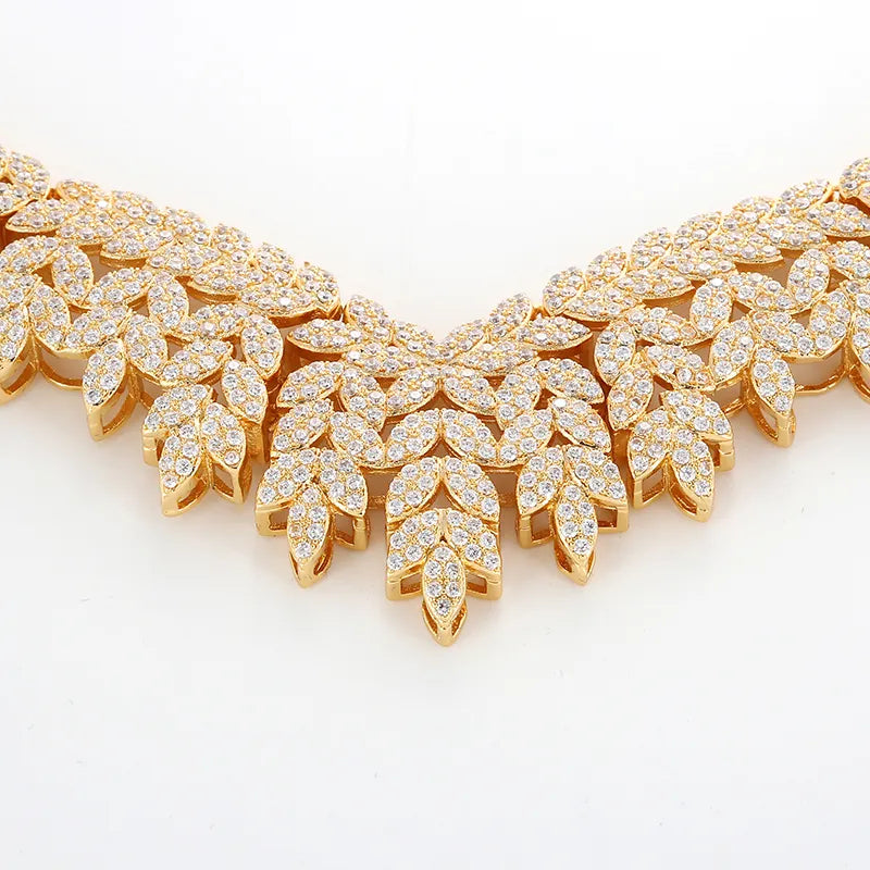Hadiyana Trendy Noble Micro Pave Cubic Zirconia Dubai Jewelry Sets Latest Luxury Bridal Wedding Jewelry Set For Women TZ8025