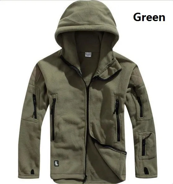 US Military Fleece Tactical Jacket Men Thermal Outdoors Polartec Warm Hooded Coat Militar Softshell Hike Outerwear Army Jackets - KAISERINC