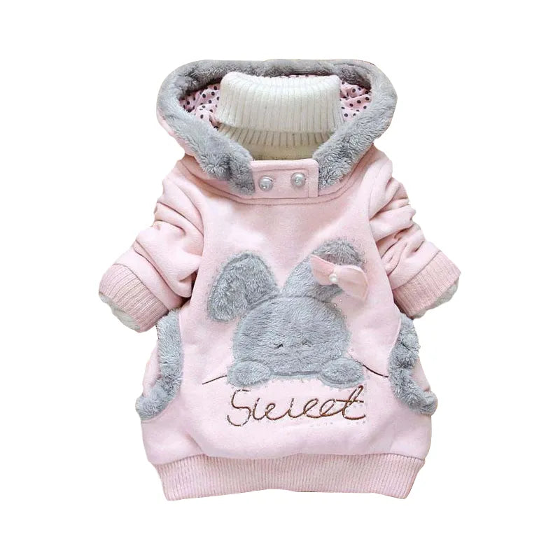 2020 Retail Children Hoodies Clothing Outerwear Girls Cartoon Rabbit Fleece Hoody Jackets Coat Baby Kids Clothes - KAISERINC
