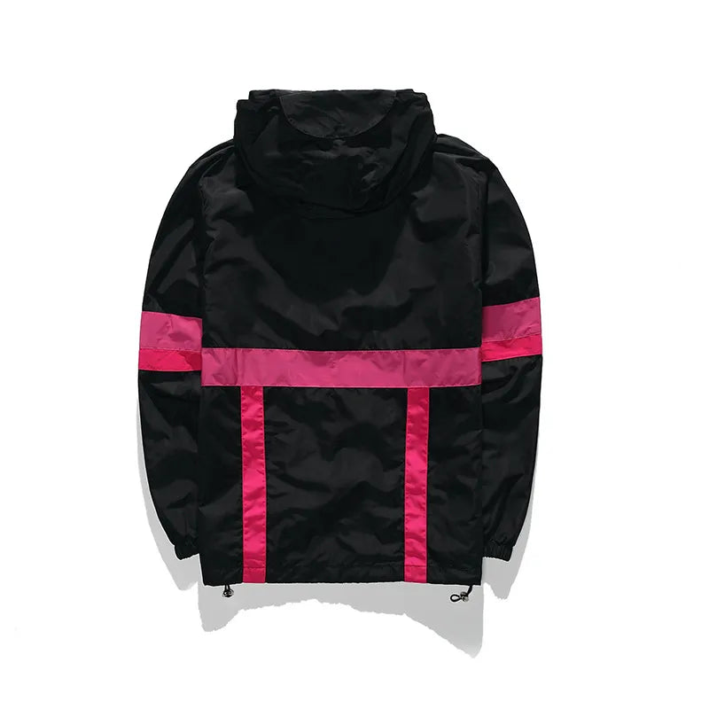 Drop Shipping Spring Autumn Men's Jackets Hip Hop Sportswear Hooded Coat Women American College Thin Windbreaker varsity jacket - KAISERINC