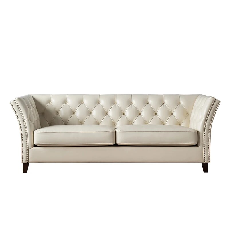 U-BEST American Style Synthetic Leather 2 seater Sofa Couch living room Furniture  Luxury Chesterfield Sofas Set