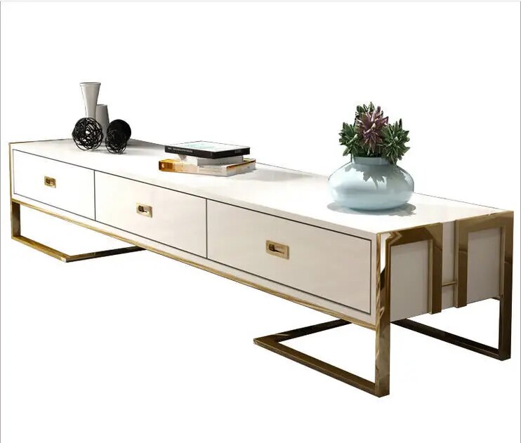 TV Stand nordic Living Room Home Furniture TV monitor stand mueble tv cabinet mesa tv table or Coffee centro Table stainless ste
