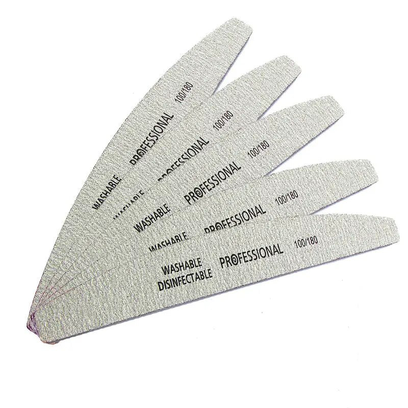 25/50PCS Nail File 100/180 UV Gel Polish Curved Grey Nail Art File Sanding Para Manicura Lime A Ongle Pedicure Nail Tool