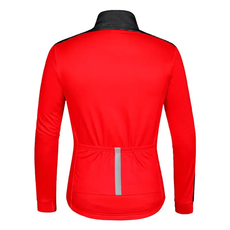 WOSAWE Winter Cycling Jackets Thermal Fleece Jacket Windproof Long Sleeve Cycling Jersey Clothing Wear Reflective Clothes Coat - KAISERINC