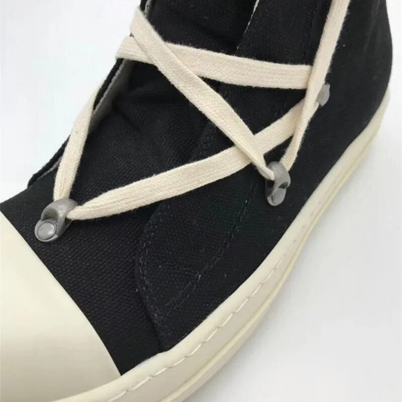 High-Top Canvas Shoes Men Luxury Brand Trainers Casual Ankle Platform Boots Zip Combat Work Army Boots Winter Sneakers