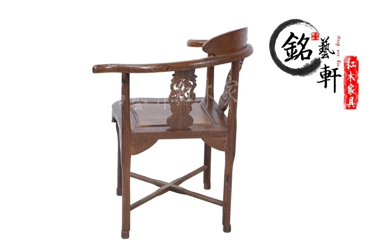 Mahogany furniture wenge chair chair lounge chair Ming and Qing classical wood armchair armchair chair triangle