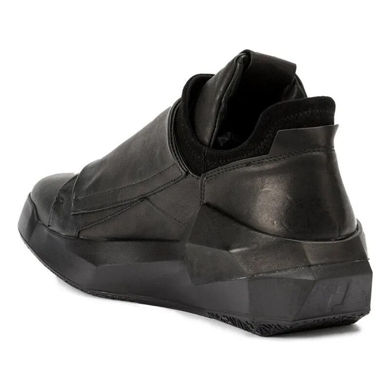 Korean Spring New Men Genuine Leather Casual Sneakers Gothic Thick Platform Punk Shoes Male Hip Hop Dancing Trainer Footwear