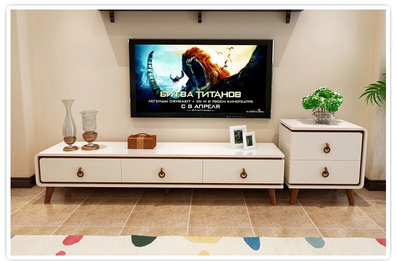 TV Stand modern Living Room Home Furniture tv led monitor stand mueble tv cabinet mesa tv table + Coffee Table centro table bass