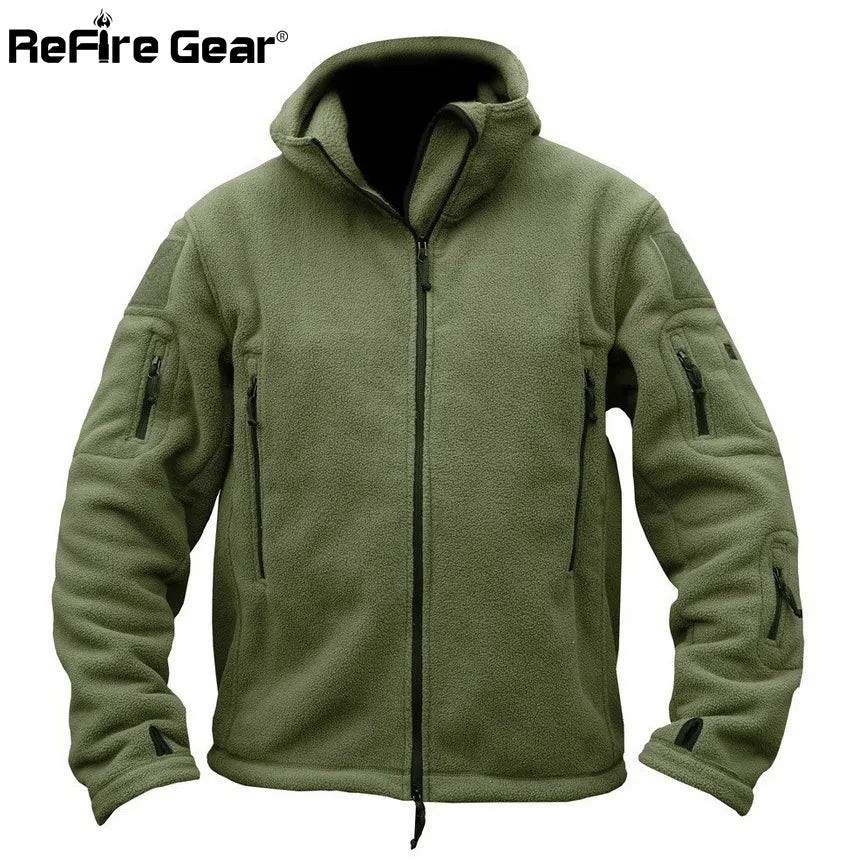 Winter Military Tactical Fleece Jacket Men Warm Polar Army Clothes Multiple Pocket Outerwear Casual Thermal Hoodie Coat Jackets - KAISERINC