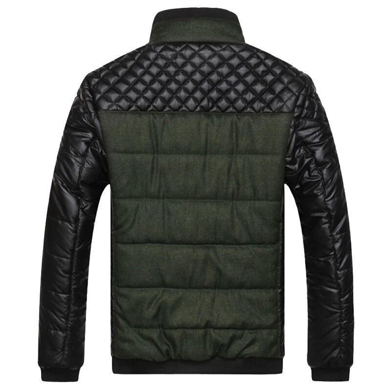 Mountainskin Brand Men's Jackets and Coats 4XL PU Patchwork Designer Jackets Men Outerwear Winter Fashion Male Clothing SA004