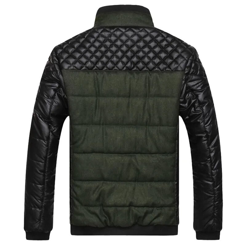 Mountainskin Brand Men's Jackets and Coats 4XL PU Patchwork Designer Jackets Men Outerwear Winter Fashion Male Clothing SA004 - KAISERINC