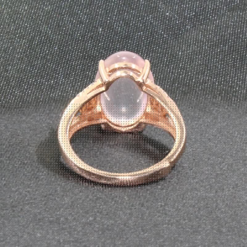 CoLife Jewelry Fashion Rose Quartz Ring for Party 100% Natural Rose Quartz Silver Ring Rose Gold Color Silver Jewelry