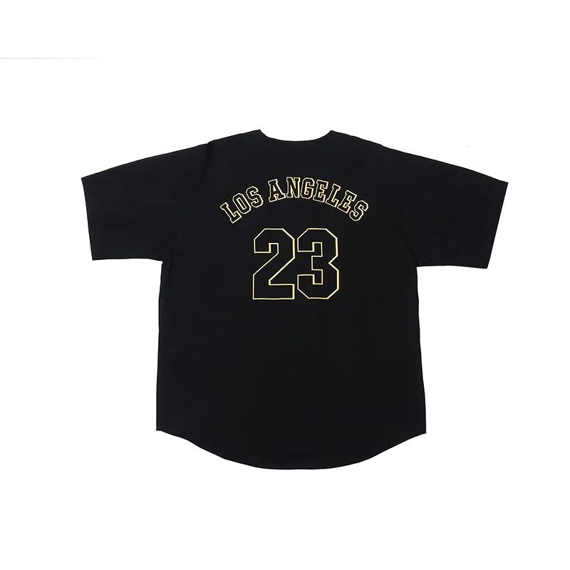 Men Baseball Tee Shirts New Fashion Letter Printed Single Breasted Hip Hop T Shirt Skateboard High Street Couple Tees Streetwear