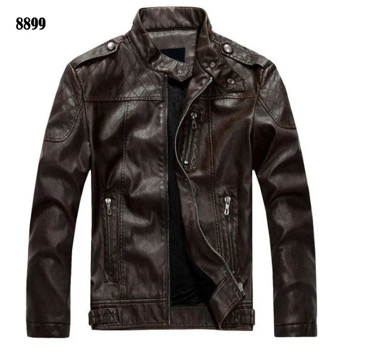 New arrive brand motorcycle leather jacket men men's leather jackets jaqueta de couro masculina mens leather coats - KAISERINC