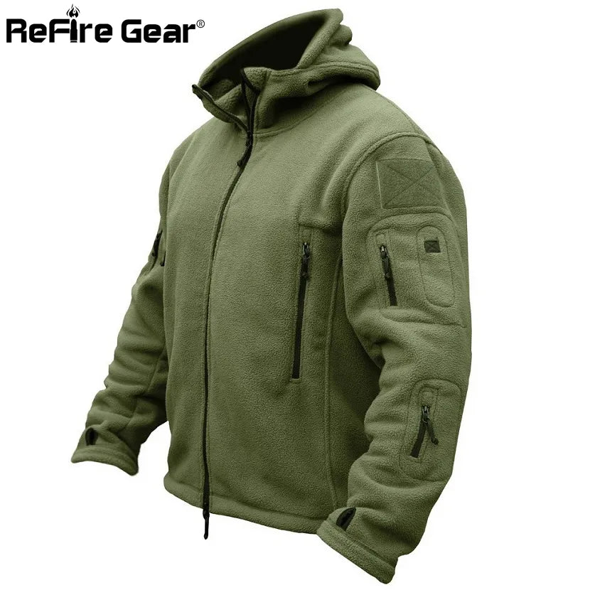 Winter Military Tactical Fleece Jacket Men Warm Polar Army Clothes Multiple Pocket Outerwear Casual Thermal Hoodie Coat Jackets - KAISERINC
