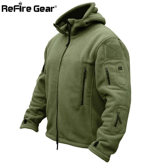 Winter Military Tactical Fleece Jacket Men Warm Polar Army Clothes Multiple Pocket Outerwear Casual Thermal Hoodie Coat Jackets - KAISERINC