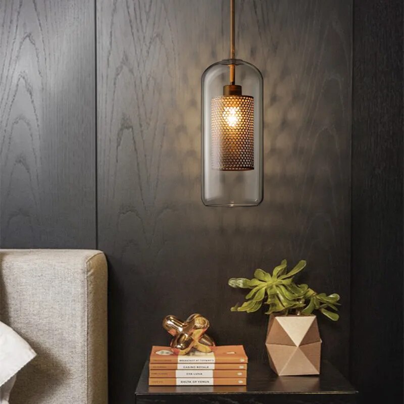 Vintage Loft Glass Ball LED Pendant Light Creative Industrial Restaurant Pendant Lamp Nordic Cafe Bar Hanging Light Fixtures