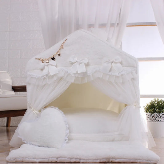 Coral Velvet Tent House For Pets Soft Kennel Pet Nest Kitten House Dog Bed Cat Bed Pet Stand House Beds And Houses House For Dog
