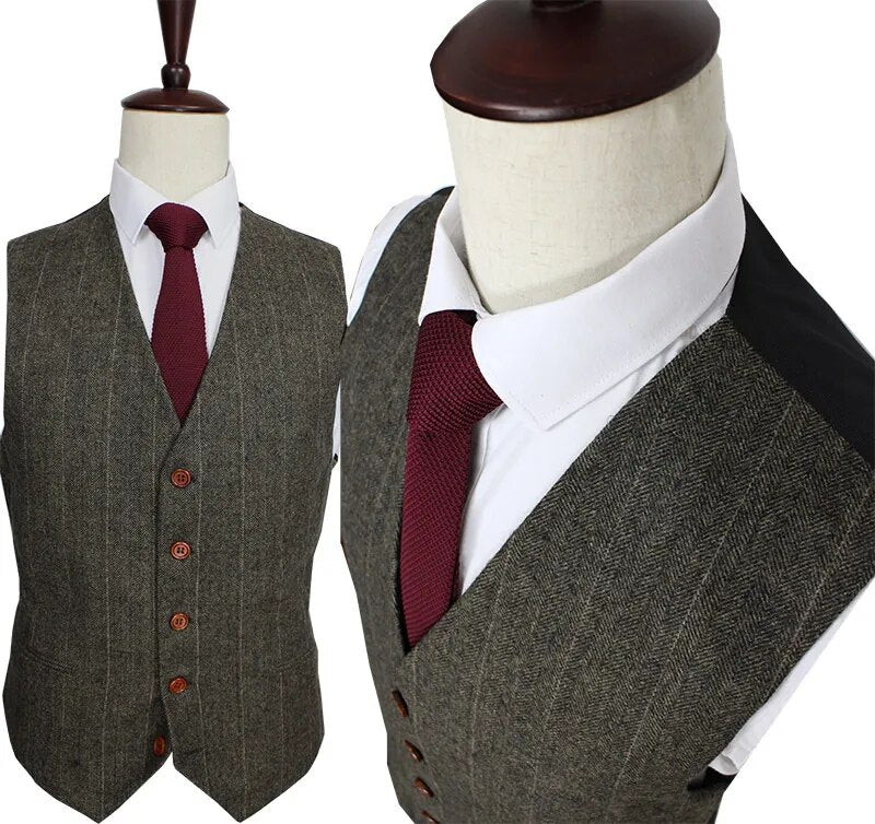 Free Shipping Custom Made Dark green Herringbone Men Suits Slim Fit wedding suit men's Tailor made Suit(Jacket+Pants+Vest)