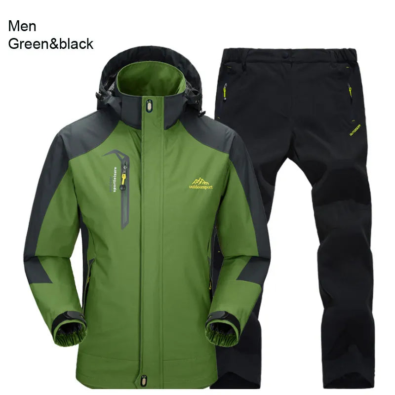 TRVLWEGO Jacket Pants Hiking Camping Spring&Autumn Outdoor Single Waterproof 20000MM Men's Windbreak Trekking Coat Trousers - KAISERINC