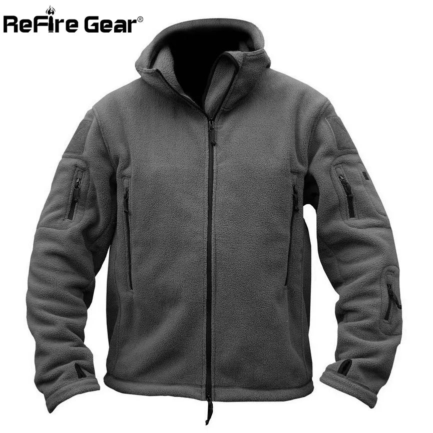 Winter Military Tactical Fleece Jacket Men Warm Polar Army Clothes Multiple Pocket Outerwear Casual Thermal Hoodie Coat Jackets - KAISERINC