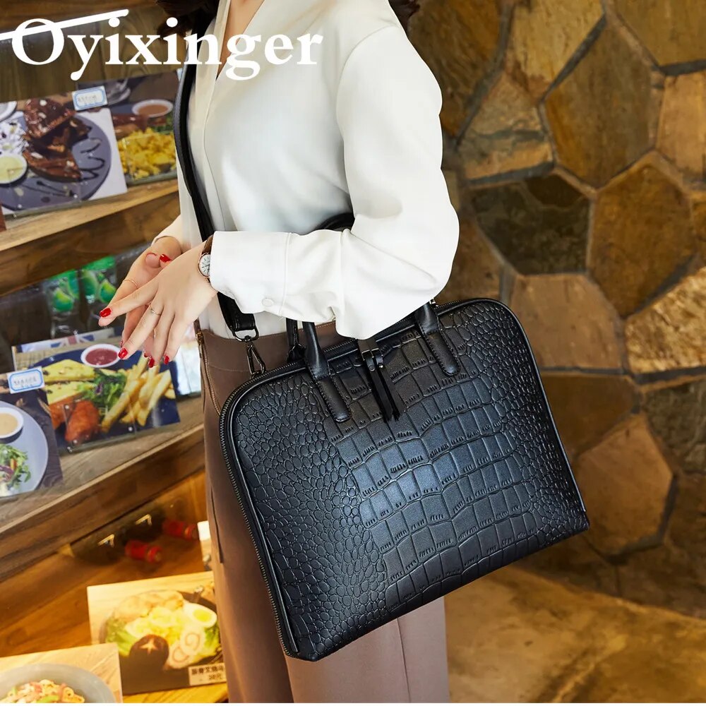2023 Women's Office Handbag Female Leather Shoulder Bag Ladies Hand Bags For Women Business Briefcases Girls Laptop Bolsos Mujer