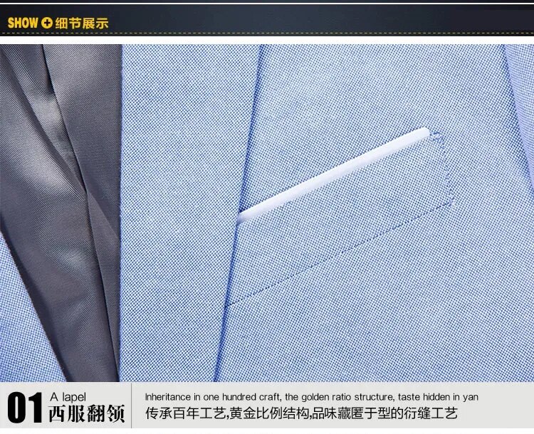 2023 Fashion Men Casual 1 Cotton Jackets Male Slim Fit formal Sky Blue Black Blazer Suit Plus Size 5XL Fashion Men Blazer Sping - KAISERINC