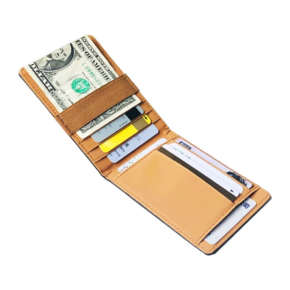 New Slim Leather Women Money Clip Wallet Wholesale Mini Men's Purse Bank Credit Card Case Man Small Cash Holder For Male